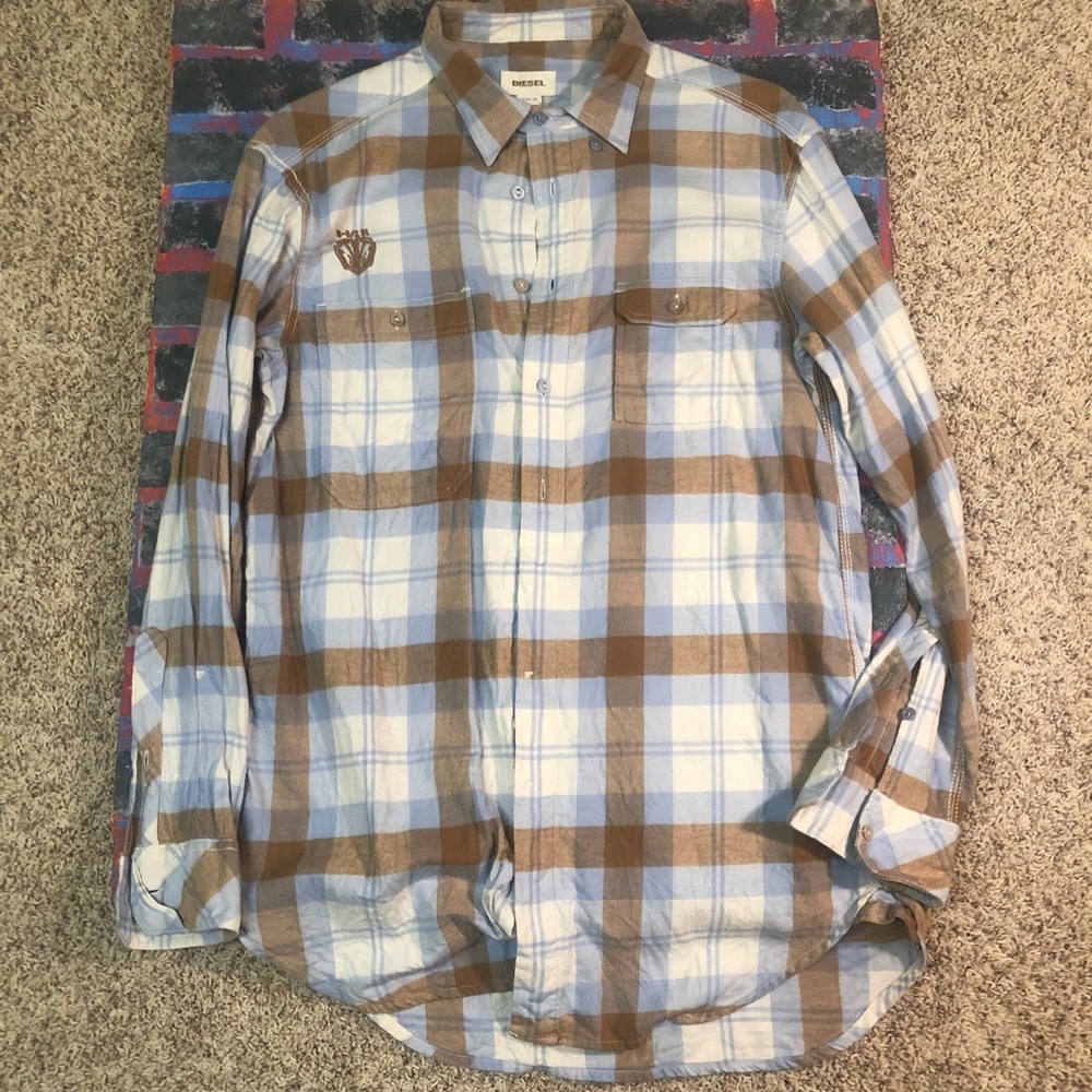 Mens Diesel Ex Long Button Down Medium